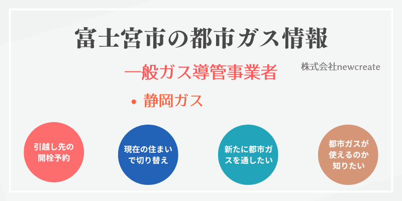 富士宮市の引越しガス開栓予約｜おすすめ都市ガス会社一覧