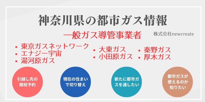 神奈川県の都市ガス会社一覧と供給自治体｜開栓予約・スイッチング